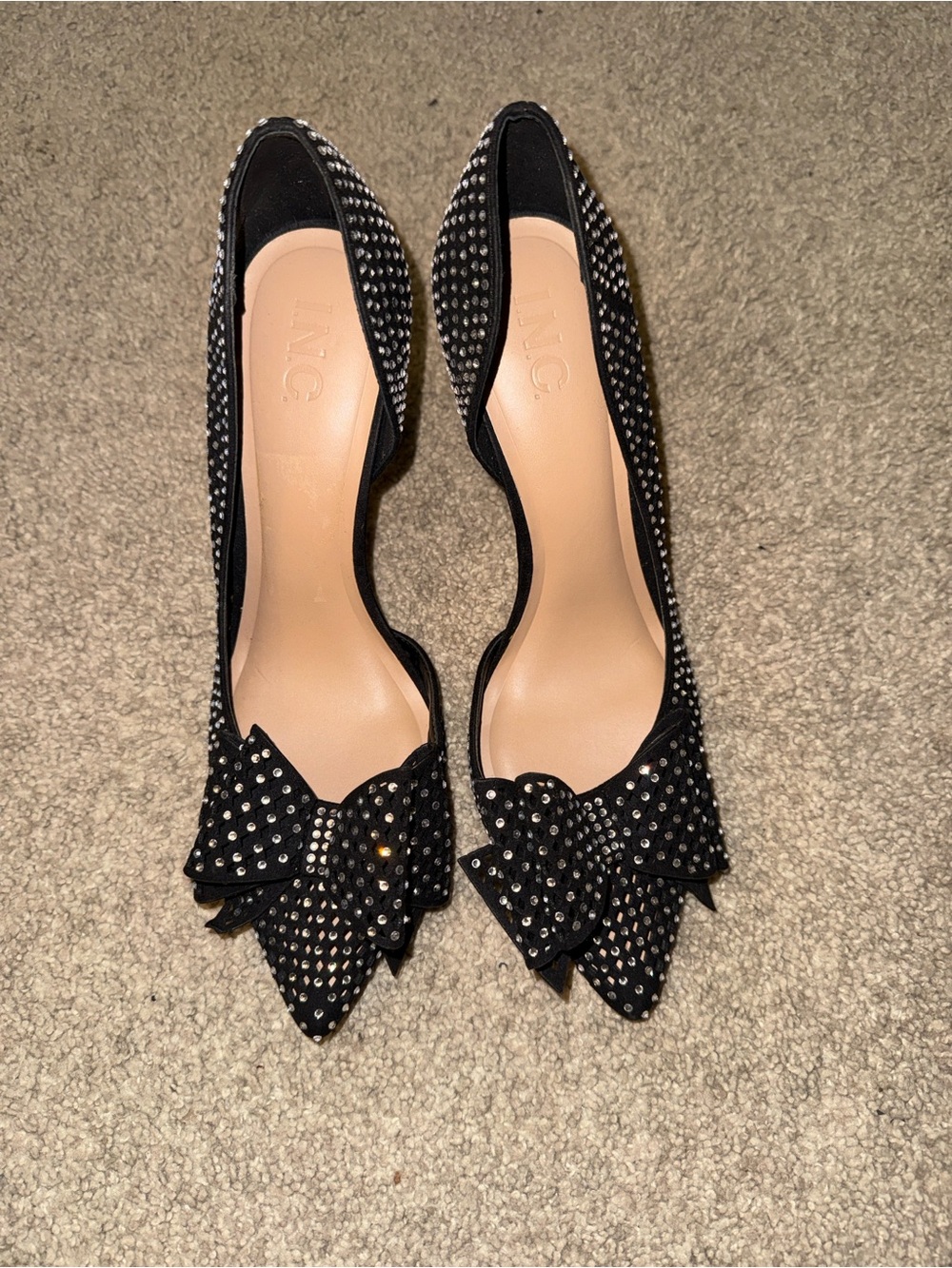 Preowned INC Kenjay d’Orsay Rhinestone Bow Pumps Heels Women’s Size 11